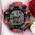 Lorenz Digital Multicolor Dial & Army Camouflage Red Strap Sports Watch For Men | Watch For Boys