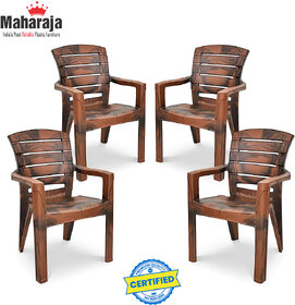 Maharaja SINGHAM-101 for Home, Caf  Restaurant  Bearing Capacity up to 200Kg (Pack of 4, Teakwood)