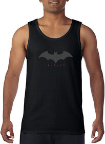 Code Yellow Men Black Batman Printed Sleeveless Gym Vest