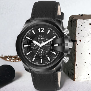                       Lorenz Men'S Fashion Stainless Steel Case | Luxury Black Analog Watch For Men                                              