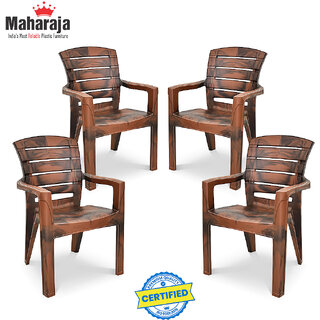                       Maharaja SINGHAM-101 for Home, Caf  Restaurant  Bearing Capacity up to 200Kg (Pack of 4, Teakwood)                                              