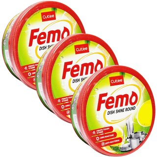 Cutee Femo Dish Washing Round - Pack Of 3 (500gm)