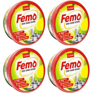 Cutee Femo Dish Wash Shine Round - 250g (Pack Of 4)