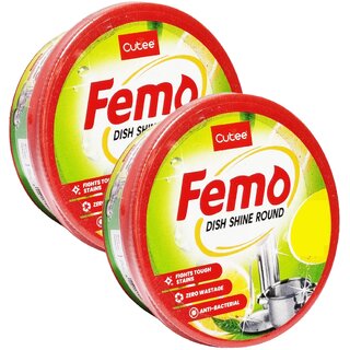 Cutee Femo Dish Washing Round - Pack Of 2 (250gm)