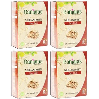 Banjaras Multani Mitti Face Pack - 100g (Pack Of 4)