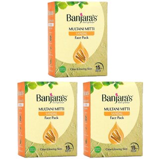 Banjaras Multani Mitti Sandal Face Pack - 100g (Pack Of 3) Banjaras Multani Mitti Sandal Face Pack - 100g (Pack Of 3)