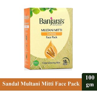                       Banjaras Sandal Multani Mitti Face Powder - Pack Of 1 (100g)                                              