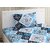 Homeberry Sku Blue Abstract Design Single Bedsheet with Single Pillow Cover