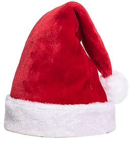 Kaku Fancy Dresses Santa Clause Cap  Santa Hat  Santa Hat for Kids  Red Christmas Caps 1pcs -Red, Free Size, for Boys