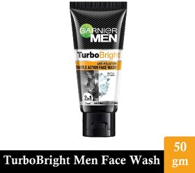 Turbo Bright Double Action Garnier Men Face Wash - 50g