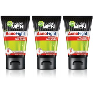 Garnier Men Anti Pimple Acno Fight Face Wash - Pack Of 3 (100g) Garnier Men Anti Pimple Acno Fight Face Wash - Pack Of 3 (100g)