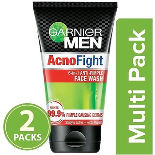 Garnier Men - Acno Fight, Anti-Pimple Facewash - (100g - Pack of 2) Garnier Men - Acno Fight, Anti-Pimple Facewash - (100g - Pack of 2)