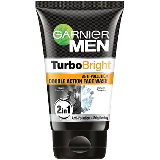                       Garnier Men Turbo Bright Double Action Face Wash - 100g                                              