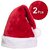 Kaku Fancy Dresses Santa Clause Cap  Santa Hat  Santa Hat for Kids  Red Christmas Caps 2pcs -Red, Free Size, for Boys