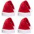 Kaku Fancy Dresses Santa Clause Cap  Santa Hat  Santa Hat for Kids  Red Christmas Caps 4pcs -Red, Free Size, for Boys