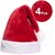 Kaku Fancy Dresses Santa Clause Cap  Santa Hat  Santa Hat for Kids  Red Christmas Caps 4pcs -Red, Free Size, for Boys