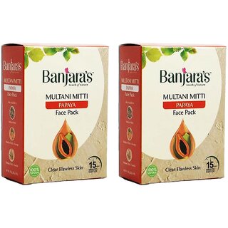 Banjaras Multani Mitti Papaya Face Pack - 100g (Pack Of 2) Banjaras Multani Mitti Papaya Face Pack - 100g (Pack Of 2)