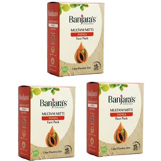 Banjaras Multani Mitti Papaya Face Pack - 100g (Pack Of 3) Banjaras Multani Mitti Papaya Face Pack - 100g (Pack Of 3)