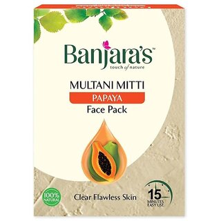                       Banjara's Multani Mitti + Papaya Face Pack Powder - 100gm                                              