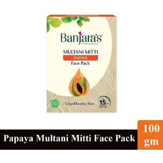                       Multani Mitti Papaya Banjara's Face Pack Powder - 100g                                              