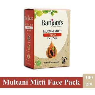                       Banjaras Papaya Multani Mitti Face Powder - Pack Of 1 (100g)                                              