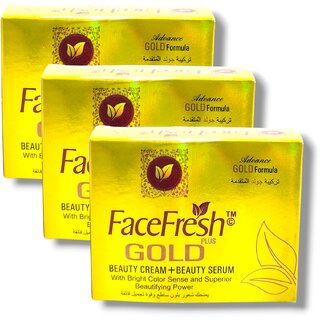                       Face Fresh Gold Beauty Cream And Beauty Serum (Pack of 3)                                              