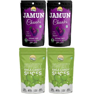 Kamdhenu Foods Dried Fruit 2 x Jamun Chunks and 2 x Sweet Amla Candy Combo, Pack of 4, 100g Each Kamdhenu Foods Dried Fruit 2 x Jamun Chunks and 2 x Sweet Amla Candy Combo, Pack of 4, 100g Each