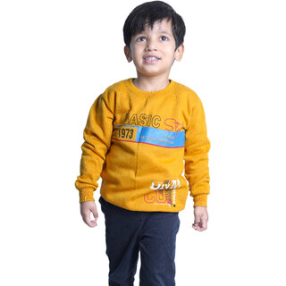                       Kid Kupboard Cotton Baby Boys Sweatshirt, Yellow, Full-Sleeves, Round Neck, 3-4 Years KIDS6074                                              