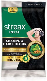 Streax Natural Black Shampoo Hair Colour (7.5g+7.5ml)