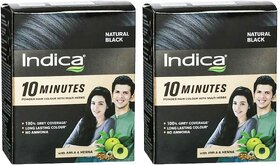 Indica Natural Black Powder Hair Colour - 40g (Pack Of 2)