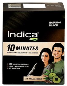Indica Powder Hair Color with Multi Herbs Natural Black (40g)