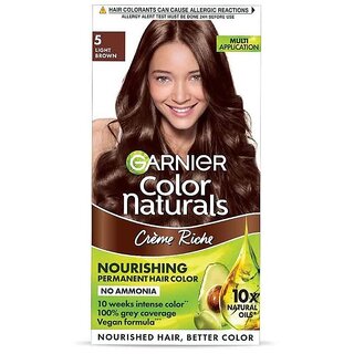                       Garnier Color Naturals Light Brown Creme Riche Hair Color - 130ml                                              