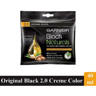 Garnier Naturals Creme Hair Color, Original Black - Pack Of 1 (40ml) Garnier Naturals Creme Hair Color, Original Black - Pack Of 1 (40ml)