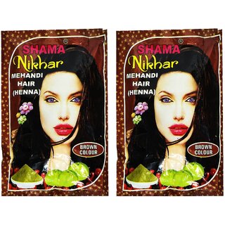 Shama Nikhar Henna Mehandi Brown Hair Colour - 45g (Pack Of 2) Shama Nikhar Henna Mehandi Brown Hair Colour - 45g (Pack Of 2)