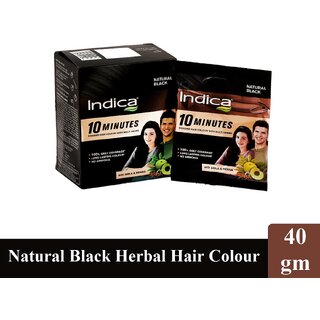 Indica Natural Black PowderHerbal Hair Colour - Pack Of 1 (40g)