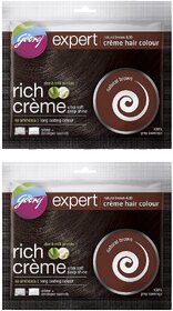 Godrej Rich Creme Natural Brown 4.0 Hair Colour - 20g+20ml (Pack Of 2)