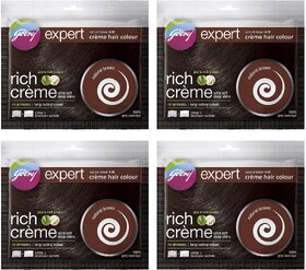 Godrej Rich Creme Natural Brown 4.0 Hair Colour - 20g+20ml (Pack Of 4)