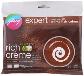 Godrej Natural Brown 4.0 Creme Hair Colour - Pack Of 1 (20g+20ml)
