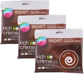 Godrej Natural Brown 4.0 Creme Hair Colour - Pack Of 3 (20g+20ml)