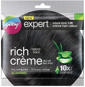 Godrej Rich Creme Natural Black 1.0 Hair Colour - 20g+20ml