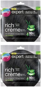 Godrej Rich Creme Natural Black 1.0 Hair Colour - 20g+20ml (Pack Of 2)