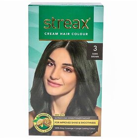 Streax Dark Brown 3 Hair Colour - 50g+50ml