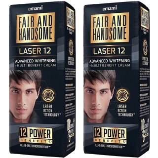                       Emami Fair And Handsome Laser 12 Advance Whitening Cream - 60g (Pack Of 2)                                              