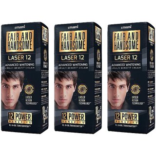                       Emami Fair And Handsome Laser 12 Advance Whitening Cream - 60g (Pack Of 3)                                              
