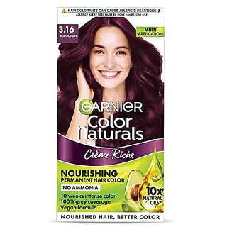 Naturals Cream Burgundy Garnier Hair Color 3.16 - 35ml + 30g Naturals Cream Burgundy Garnier Hair Color 3.16 - 35ml + 30g