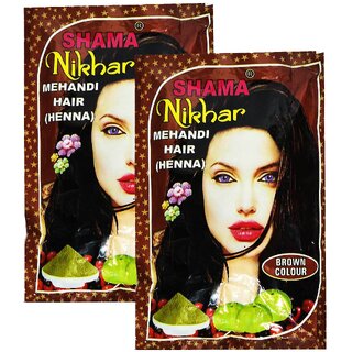                       Shama Nikhar Brown Henna Hair Colour - Pack Of 2 (45g)                                              