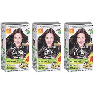                       Garnier Color Naturals Cream Brown 4 Hair Color - 35ml+30g (Pack Of 3)                                              