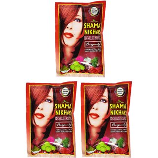                       Shama Nikhar Henna Burgundy Hair Colour - 50g (Pack Of 3)                                              