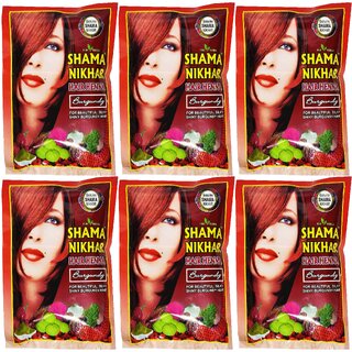                      Shama Nikhar Henna Burgundy Hair Colour - 50g (Pack Of 6)                                              