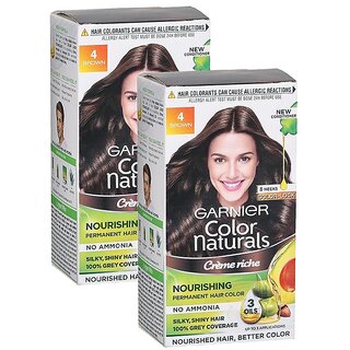                       Garnier Naturals Cream Hair Color, Brown - Pack Of 2 (75ml)                                              
